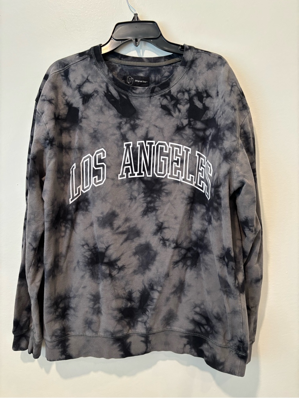 Los Angeles Tie-Dye Crewneck Sweater - Black/Grey